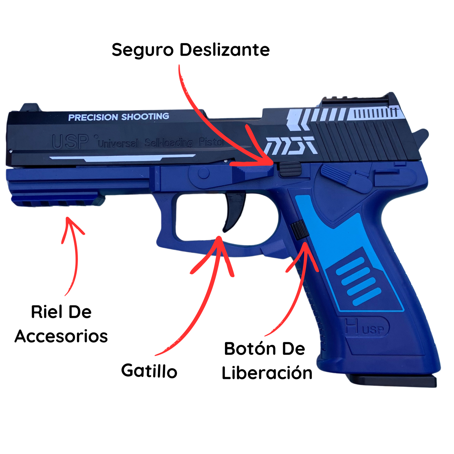 Pistola con Expulsión de Cartuchos Antiestrés